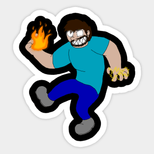 Toon Herobrine With Powers Sticker